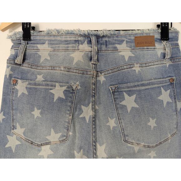 Judy Blue Star Print High Rise Cropped Straight Leg Jean - Picture 6 of 8